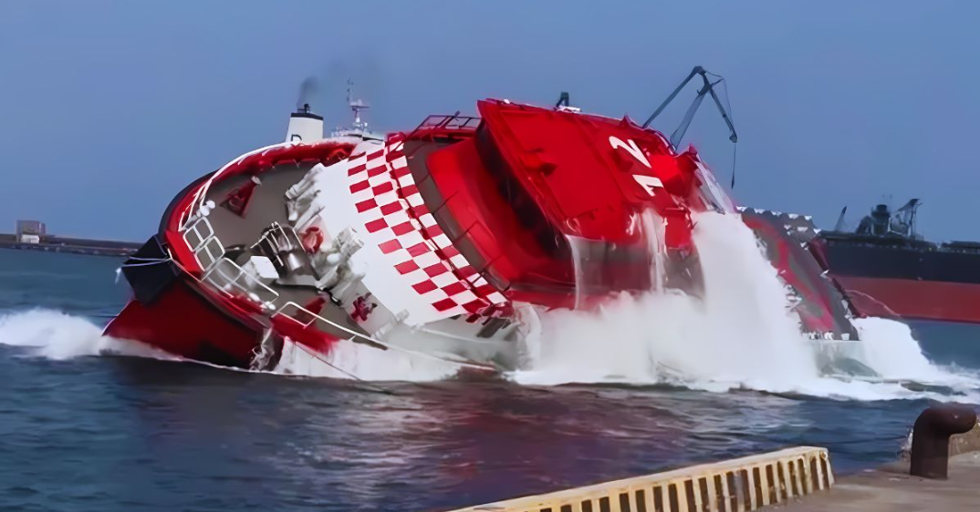 世界上最大的自校正救生艇在6秒内从完全倾覆中恢复